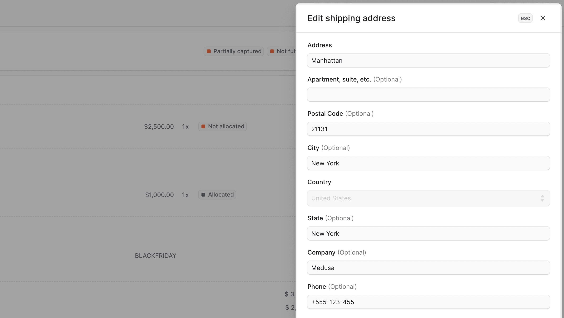 编辑收货地址表单