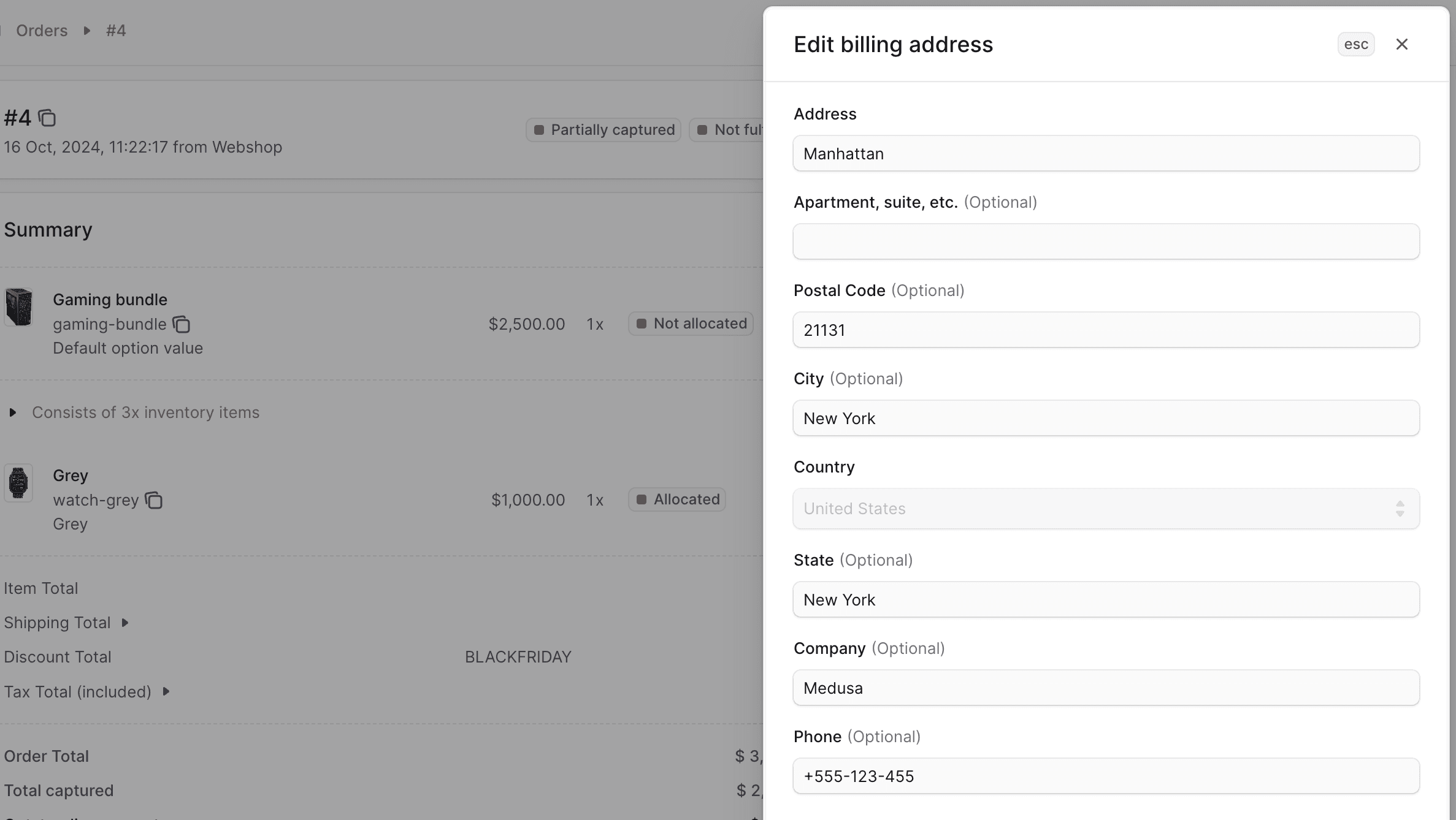 编辑账单地址表单