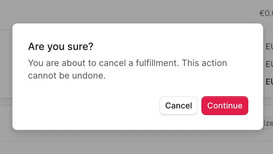 取消履行弹出窗口