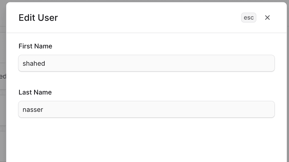 编辑用户详情表单