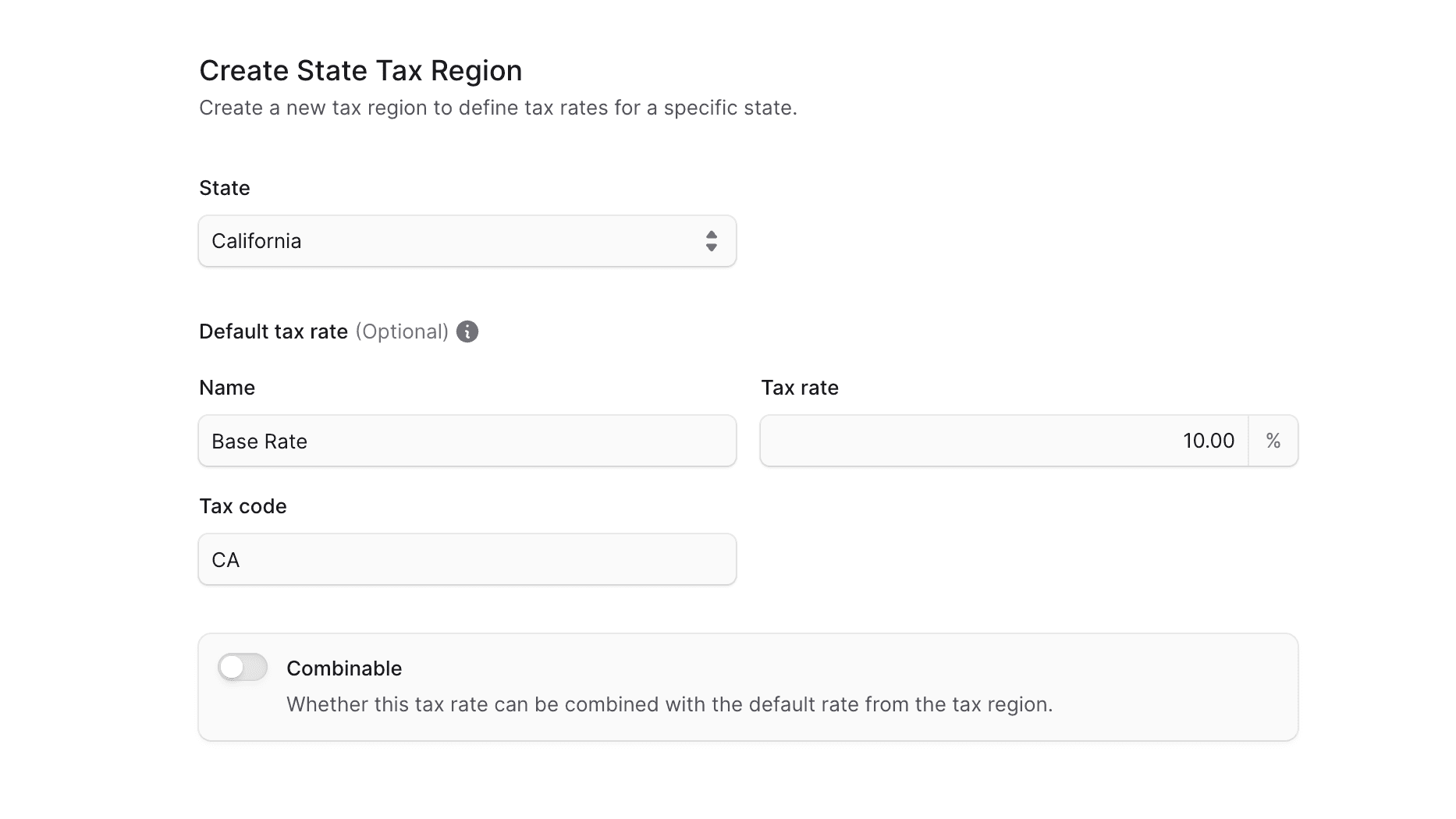 创建子级地区表单
