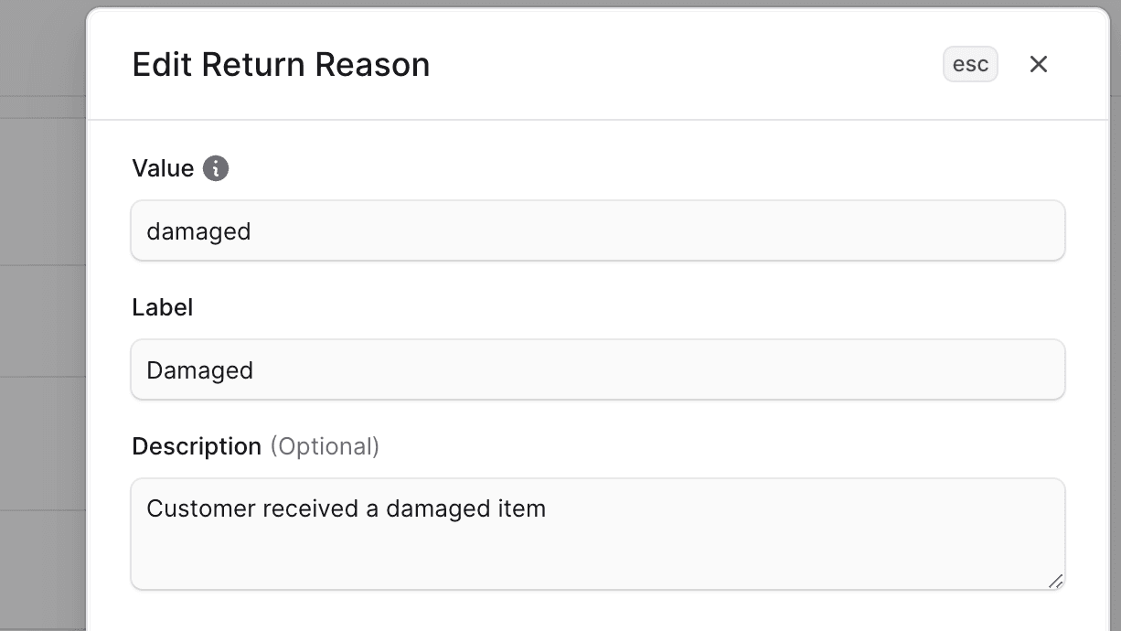编辑退货原因表单